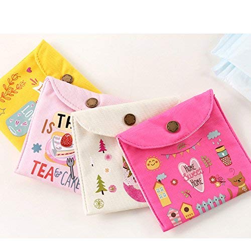Vibgyor Products Sanitary Napkin pad Pouch Organiser Storage for Women Set of 2 Pieces Assorted Color