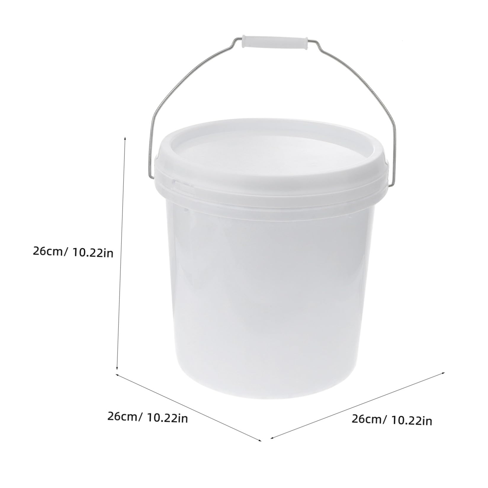 Ipetboom Seau Ménager Plastique Blanc 10L Couvercle Hermétique et Poignée Seau Étanche pour Conservation des Aliments Nettoyage et Usage Domestique Polyvalent