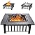 EcoNook 32 inch Fire Pit, Square Outdoor Fire Pit Table with Spark Screen & Fire Poker, 3-in-1 Multipurpose Firepits for Outside, Fireplace for Yard, Garden, Patio