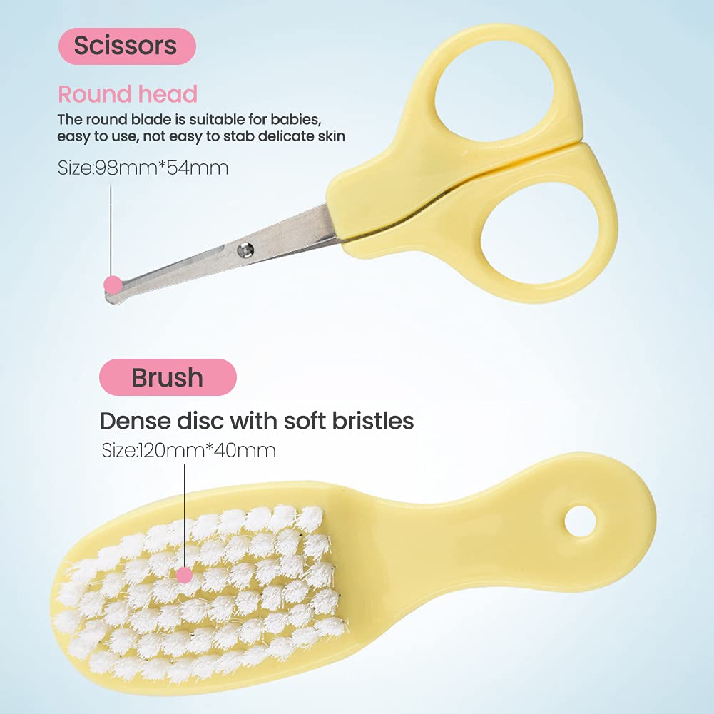 Kit de 10 pièces de soins pour bébé maternel et enfant - Coupe-ongles ciseaux de sécurité brosse à cheveux peigne nettoyeur corps et nez - Kit d'essentiels de soins de santé