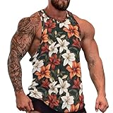 Matériau doux semblable au coton : ce débardeur coloré imprimé lys (A) pour homme est fabriqué à partir de tissu semblable au coton de qualité supérieure qui est doux sur la peau et offre une respirabilité. Une option légère pour tous ceux qui parcourent des vêtements tendance ou des débardeurs en coton pour homme