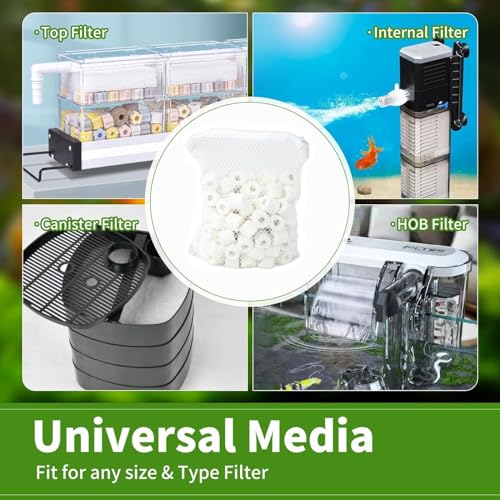 Image of TED TABBIES HI Quality Ceramic Ring Filter Media for Aquarium Filters | 500g + Free NET Pouch