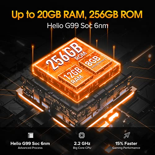 Ulefone Armor 20Wt, 20Gb+256Gb Rugged Smartphone With Ptt Walkie Talkie, Front-Facing Dual Speaker, 10850 Mah, 50Mp Rear Camera, Helio G99 8-Core, 5.65" Fhd+ Screen, 3-Card Slots 4G Unlocked Phone #TOP2