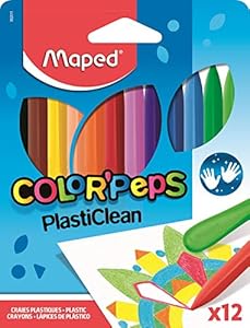 Maped Color Peps Plasticlean Wachsmalstifte 12er Packung