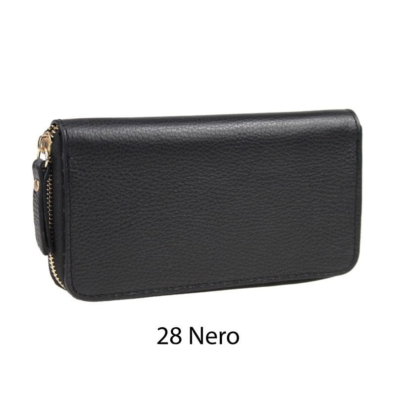 Vera Pelle Original Made in Italy Italian Leather womens wallet Purse 8 cards (28 Nero)2