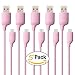 (5 Pack) 3ft Pink Micro USB Cable High Speed USB 2.0 Male A to Micro B Data Sync and Charger for Sumsung HTC Motorola, Wiko, Huawei, Nokia, Android
