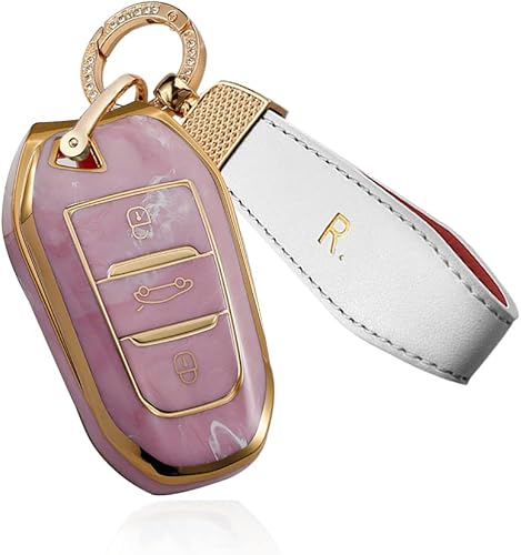 Miniatura 9 de SANRILY Funda para llave de coche Peugeot sin llave, funda de protección completa, Azul