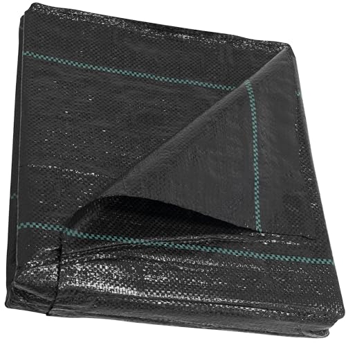 AERZETIX - C73182 - Lona Tela de mantillo Tejida antihierbas 10 m x 0.6 m 70 g/m² - jardín Anti-raíces rizomas Camino terraza - en Polipropileno - Color Negro
