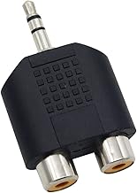 Electronic Spices Single 3.5mm male to 2 RCA female dual splitter interface audio connector pack of 1pcs
