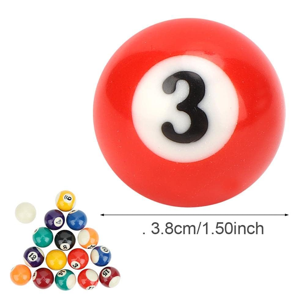 Set da 16 Palline da Biliardo, Palline da Allenamento per Stecca da Biliardo da 38 mm In Resina, Palline da Biliardo per Bambini, Mini Tavolo da Biliardo Giocattolo, per Sale Giochi E Attività Ricreat