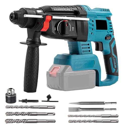 Taladro Percutor Eléctrico, Martillo Perforador A Batería, 7j Energía De Impacto Con 10 Brocas, Motor Sin Escobillas, Embrague De Seguridad Control De Vibración Sin Batería Y Cargador Taladro Percutor Eléctrico, Martillo Perforador A Batería, 7j Energía De Impacto Con 10 Brocas, Motor Sin Escobillas, Embrague De Seguridad Control De Vibración Sin Batería Y Cargador