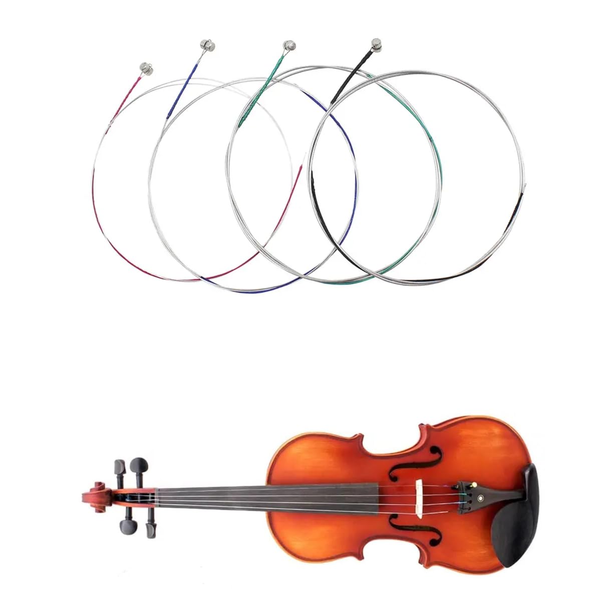 Imelod Jeu De Cordes Universelles Pour Violon 4/4, 3/4, 1/2, 1/4 – Acier Nickelé, Son Chaud Et Clair, Extrémités à Boule