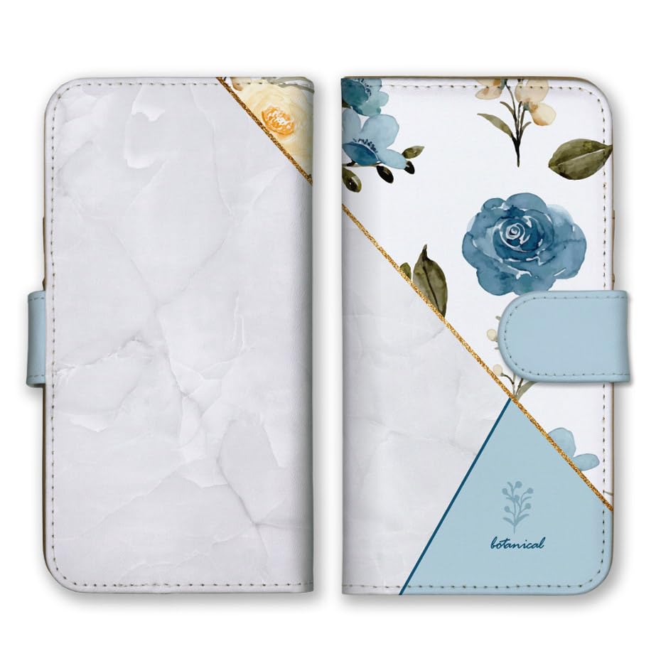 「スマホケース」手帳型 大理石柄 マーブル 花 高級感 : スマホケース iPhone15 iPhone 15 対応 ケース カバー 手帳型ケース 手帳型カバー 大理石 花柄  マーブル バイカラー ツートン パステルカラー 大人女子 ブルー : 家電＆カメラ