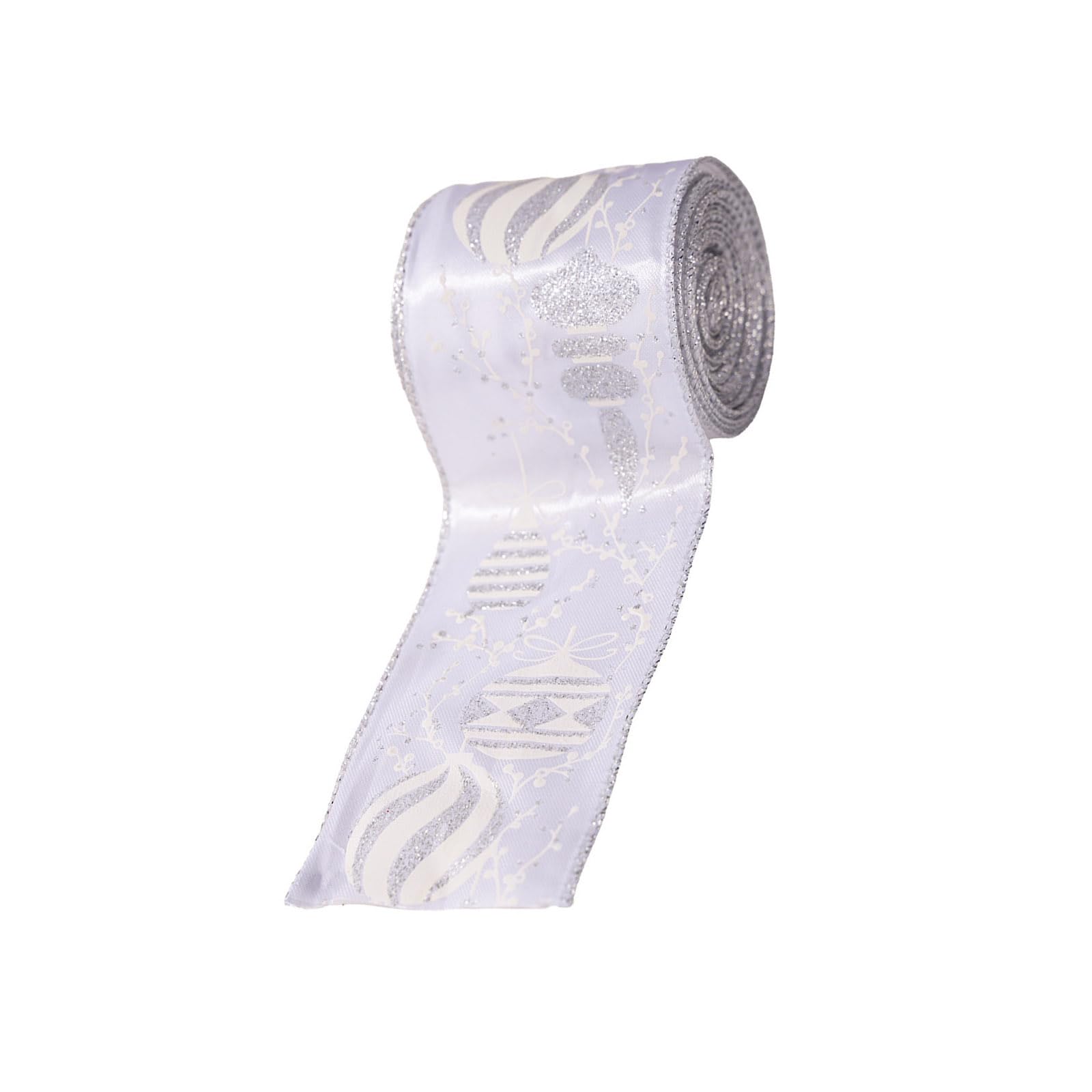 Carotoe Silver Fabric Ribbon For Holiday Decorations Christmas Tree Bows Party Supplies Gift Wrapping Accessories Exquisite Christmas Craft Ribbon