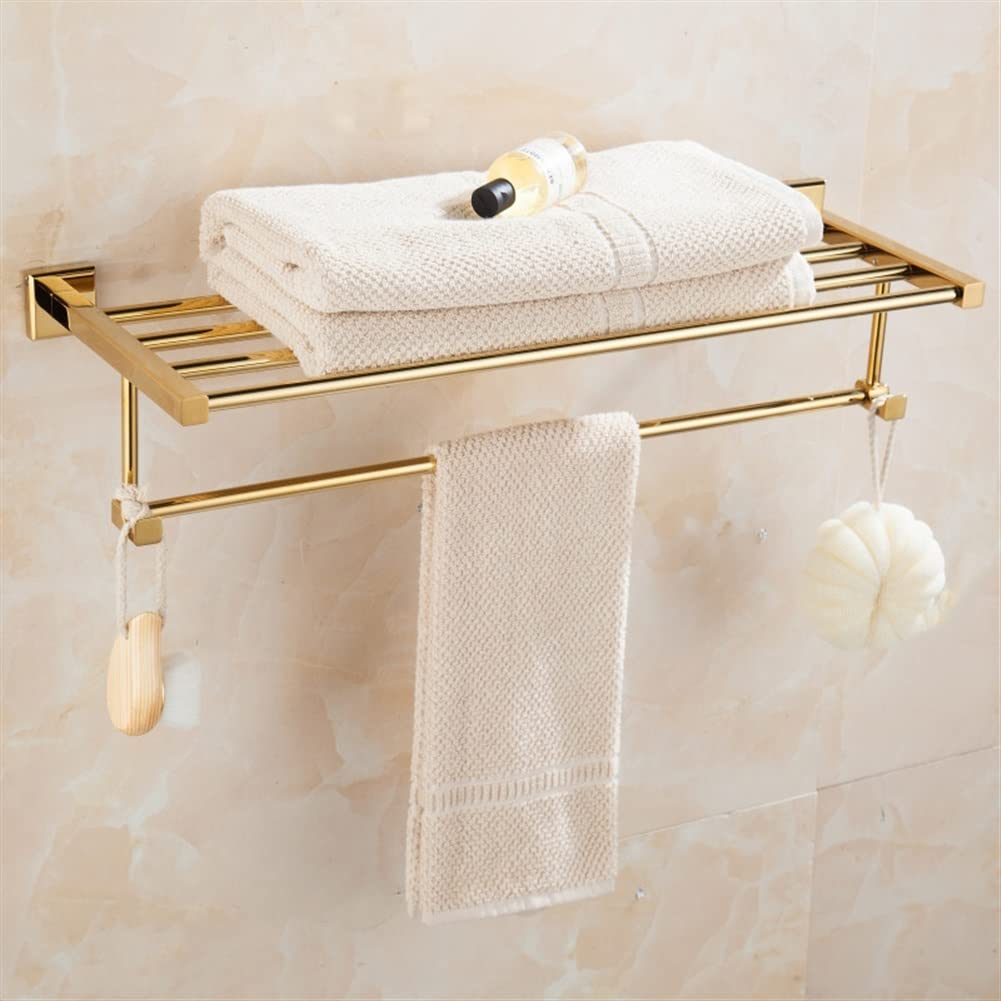Porte-serviettes double barre en cuivre pour éviter le linge humide au sol