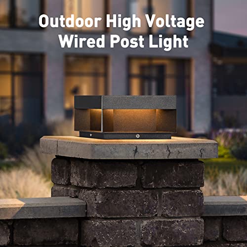 Mvbt Outdoor Modern Post Light, Led Fence Deck Column Cap Lamp Ip65 Waterproof Lantern 3000K Luxury Landscape Lighting For Patio Posts Flat Surface Garden Decoration (8"*8") #TOP1