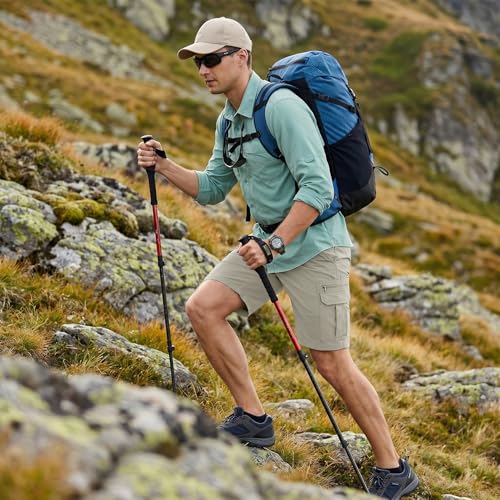 Image of Jessie Kidden Mens Cargo Shorts Expandable Waist Quick Dry Hiking Shorts