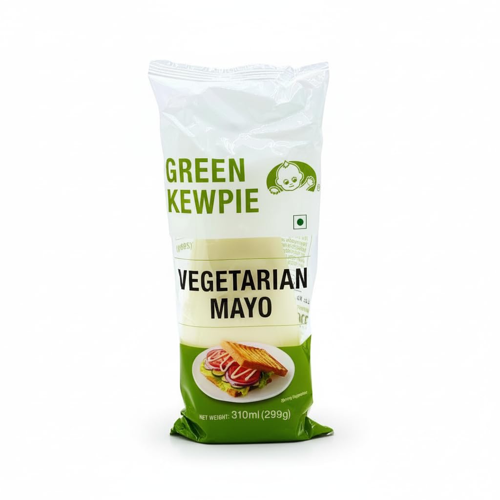 Kewpie Vegetarian Mayonnaise 310 ml | Green Kewpie Vegetarian Mayo | Rich & Creamy Japanese Style Mayonnaise-image-3