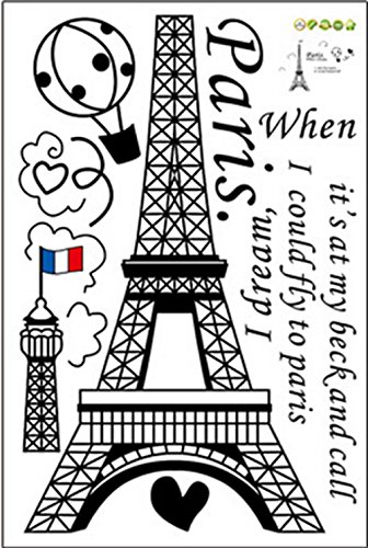 Kitmax (Tm) Removable Personalized France Paris Eiffel Tower Nursery Bathroom Kitchen Bedroom Dining Living Room Mirror Office Dorm Home Diy Modern Art Wall Decor Stickers #TOP6