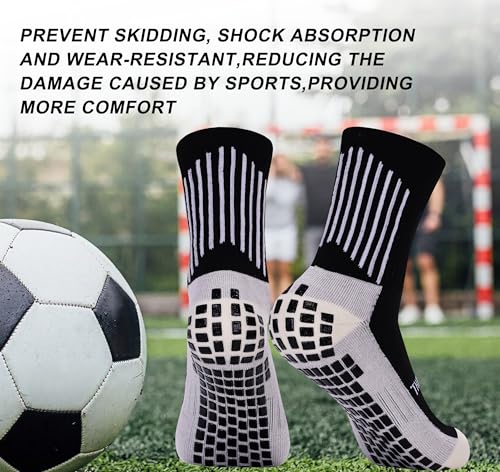 Soccer Socks Adults, Anti Slip Soccer Socks, Trampoline Socks, Non Slip Football Grip Socks, Adults Socks 4 pk4