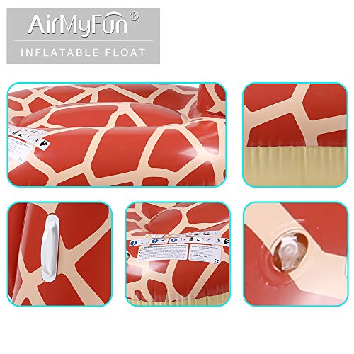 Airmyfun Inflatable Giant Giraffe Pool Float, Inflatable Toys With Durable Handles, Hold Animal Water Park For Enjoying Summer Fun #TOP7