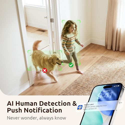 AOQEE 2K Cameras for Home Security, Dog Camera, 360 Coverage PTZ, G5 1Pack - image 7