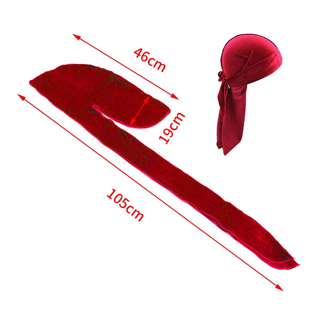 kowaku Adult Silk Headgear Turban Chemo, Wine red, as described