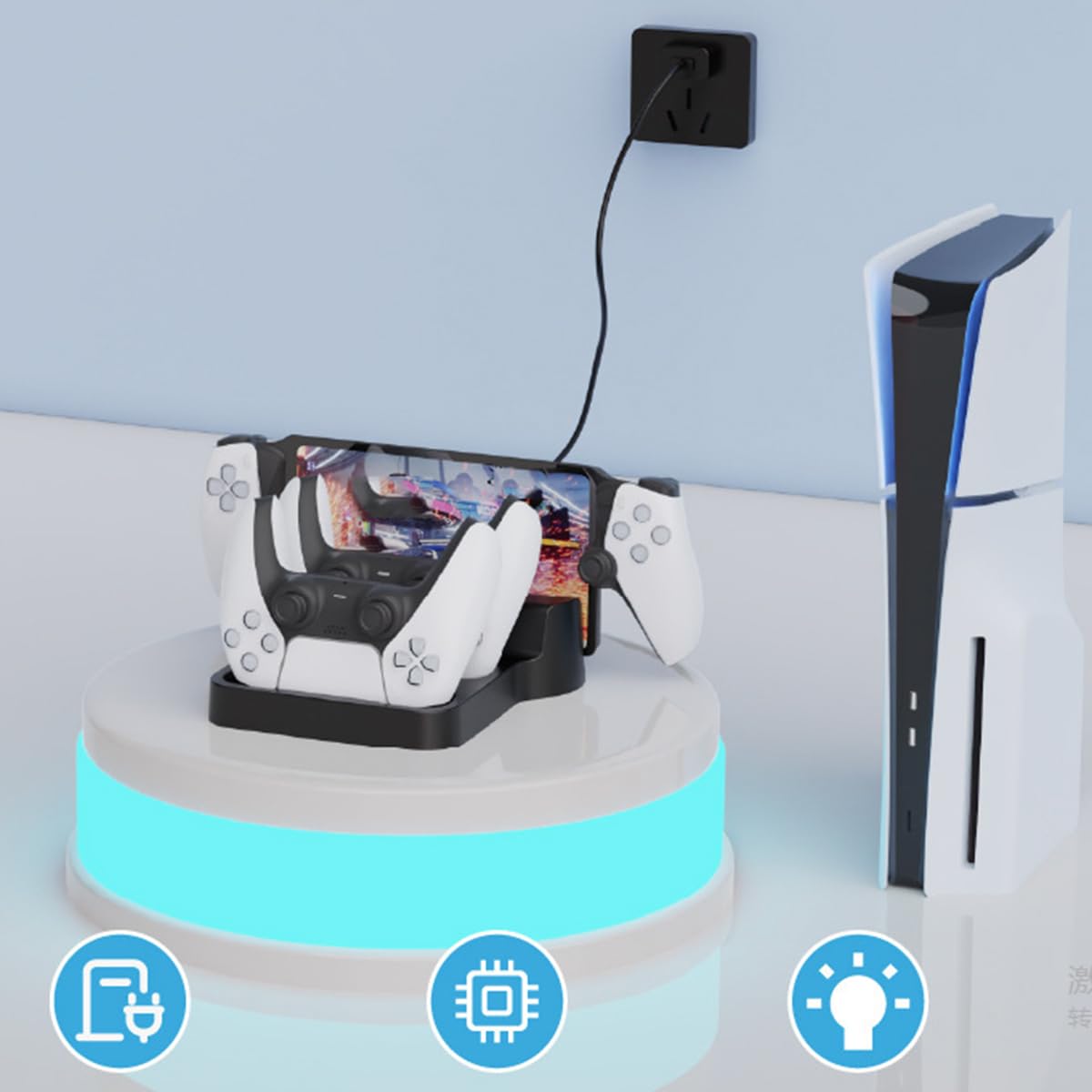 Amazon.co.jp: ZLiT PlayStationポータル充電ドック、3イン1充電ドック 