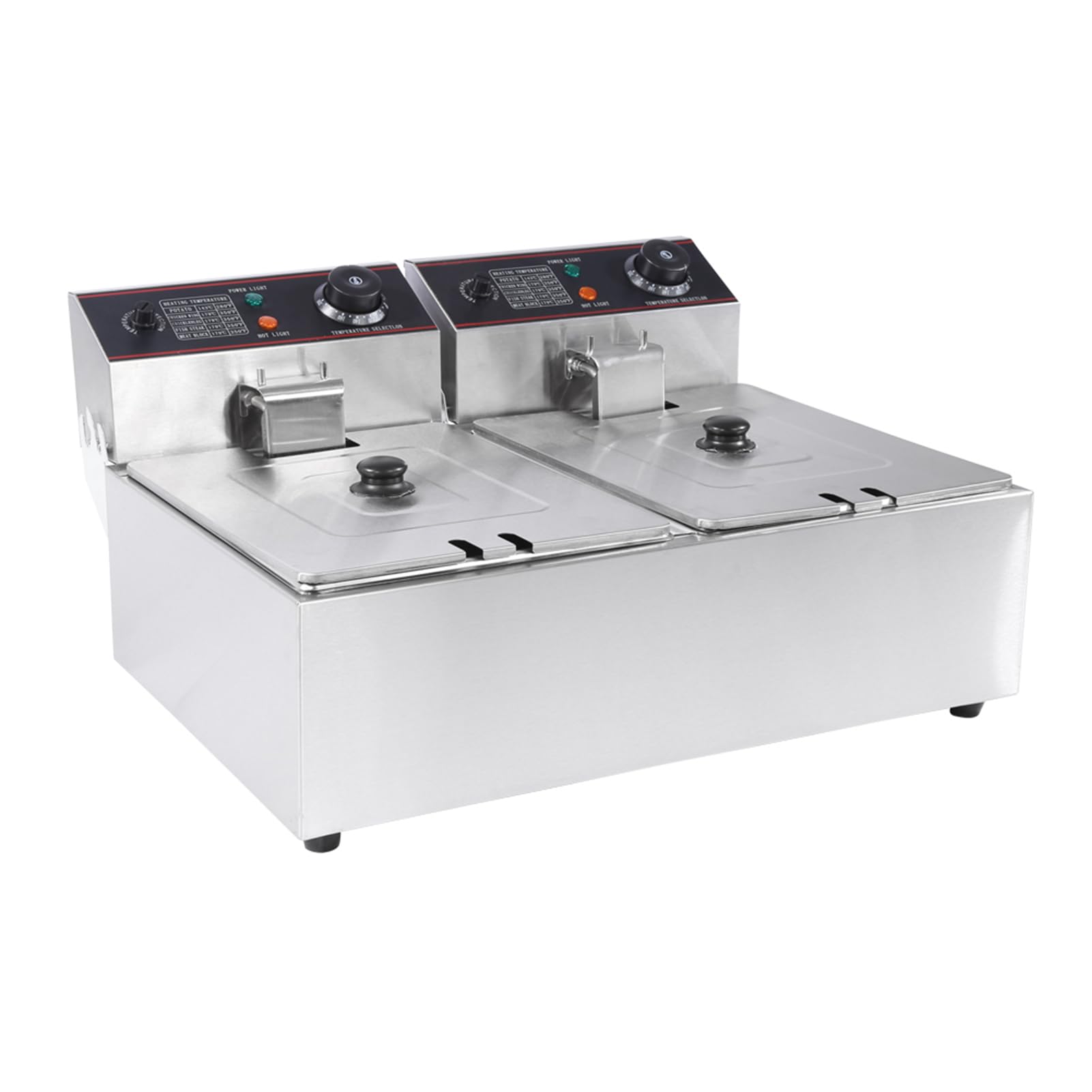 Friteuse professionnelle inox a double bac pour cuisson rapide
