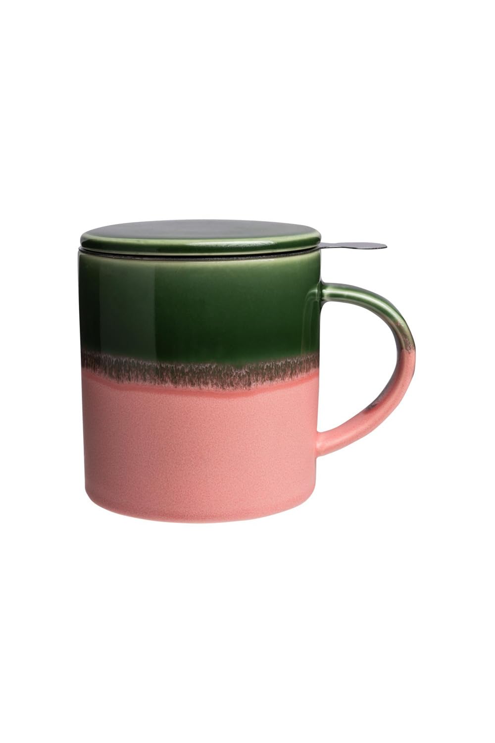 Tranquillo Filiżanka Ceramiczna do Herbaty z Sitkiem i Pokrywką, Kubek Kamionka, 410 ml