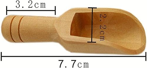 Miniatura 2 de Mini cucharas de madera, mini cuchara de sal de bambú pequeña cuchara de sal de baño de especias para especias frijoles arroz harina de té azúcar