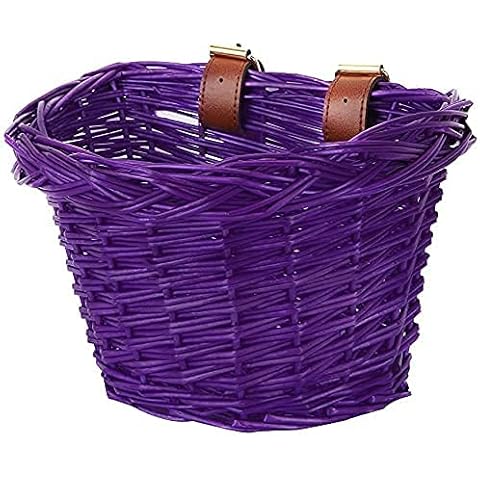 EIRONA Kids Bicycle Handlebar Basket, Bicycle Basket Hanging Basket, Suitable for Boys and Girls, Kids Bicycle Accessories, Eco-Friendly Handmade Rattan Basket Cover