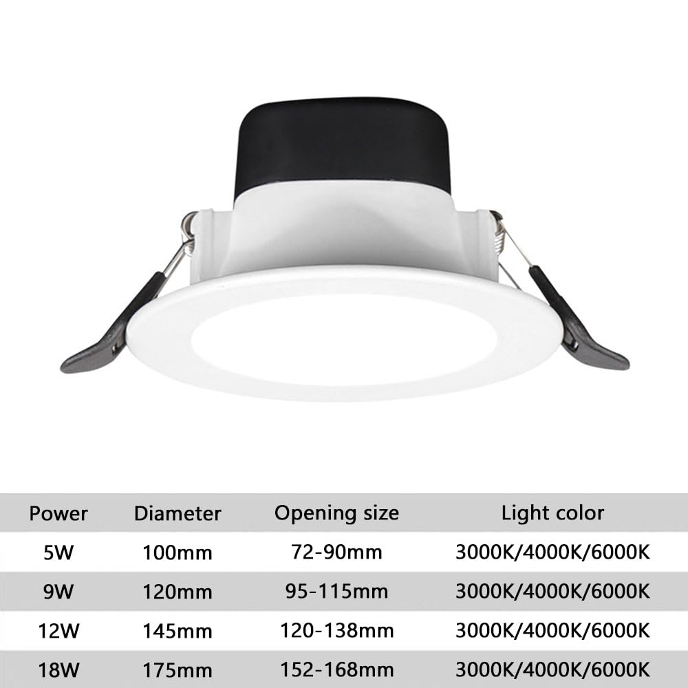 Reflektor komercyjny LED do domu, aluminiowy punkt, przeciwmgielny, do pokoju dziennego, oświetlenia sufitowego, oświetlenia wpuszczanego, 1 opakowanie/opakowanie 4/4000K/1 opakowanie 5 W