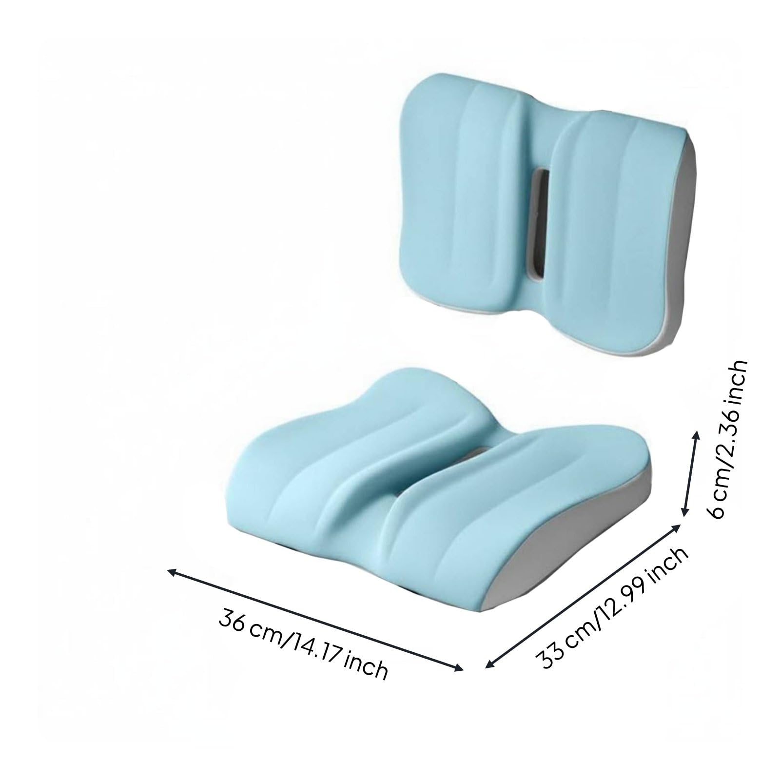 Studentensitzkissen Ergonomisches Sitzkissen Keilkissen Stuhlkissen mit Körpergerechter zur Förderung Einer Aufrechten Sitzhaltung Und Weniger, Blue Gray
