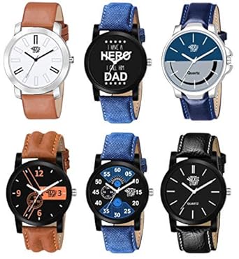 Swadesi Stuff Analogue Multi Dial Leather Strap Watch for Men and Boys
