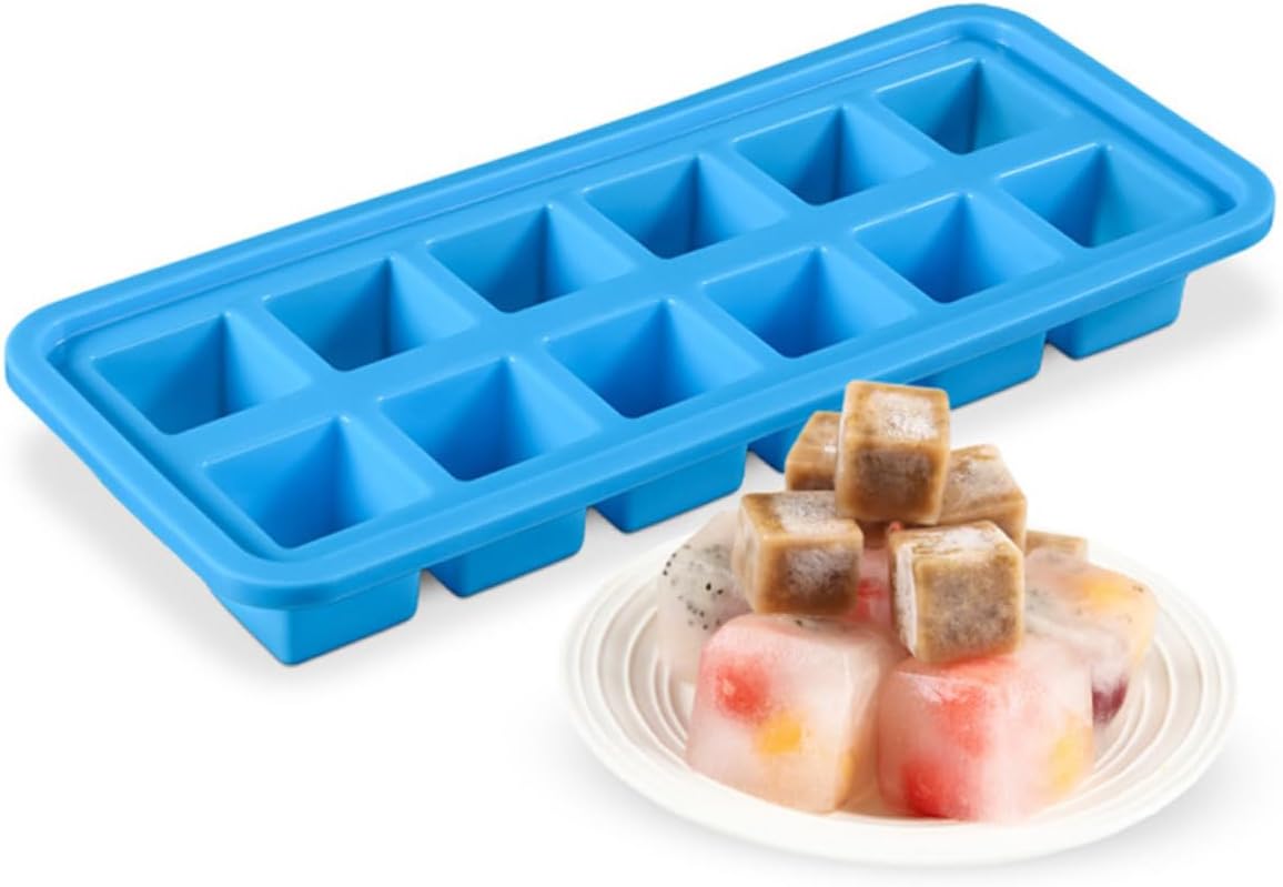 Cube Silicone Ice Cube Tray Set Flexible Mold for Easy Release Stackable Design for Freezing Water Food and More