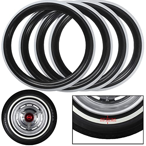 PORT-A-WALL Portawall 13 White Black Wall Tire Insert Trims Set. Mickey Insert Tire 13 Inch