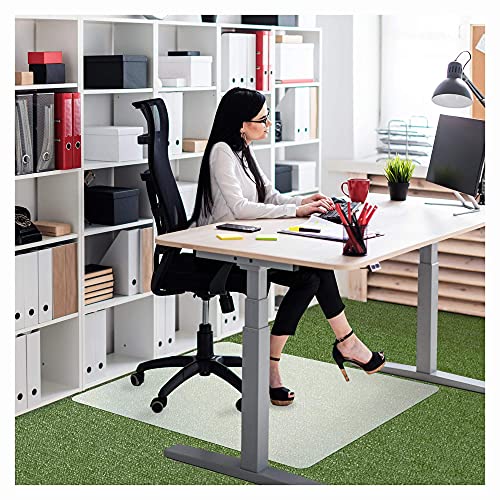 Marvelux Polypropylene Chair Mat For Low Pile Carpets And Carpet Tiles (Up To 1/4" Thick), 29” X 46” White Office Carpet Protector, Rectangular, Eco-Friendly, Shipped Flat #TOP7