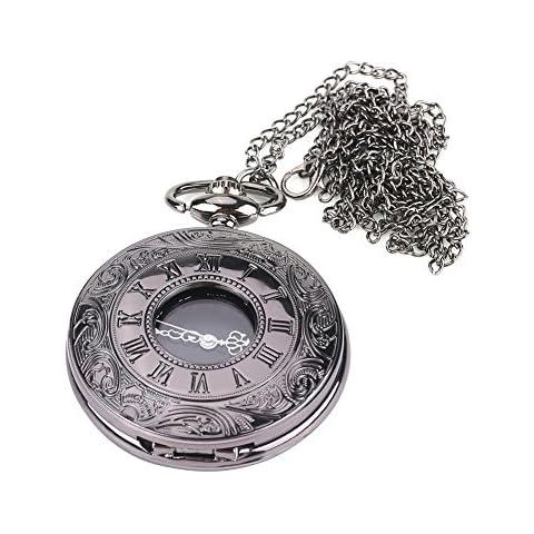 Dilwe Classic Pocket Watch with Chain Cover