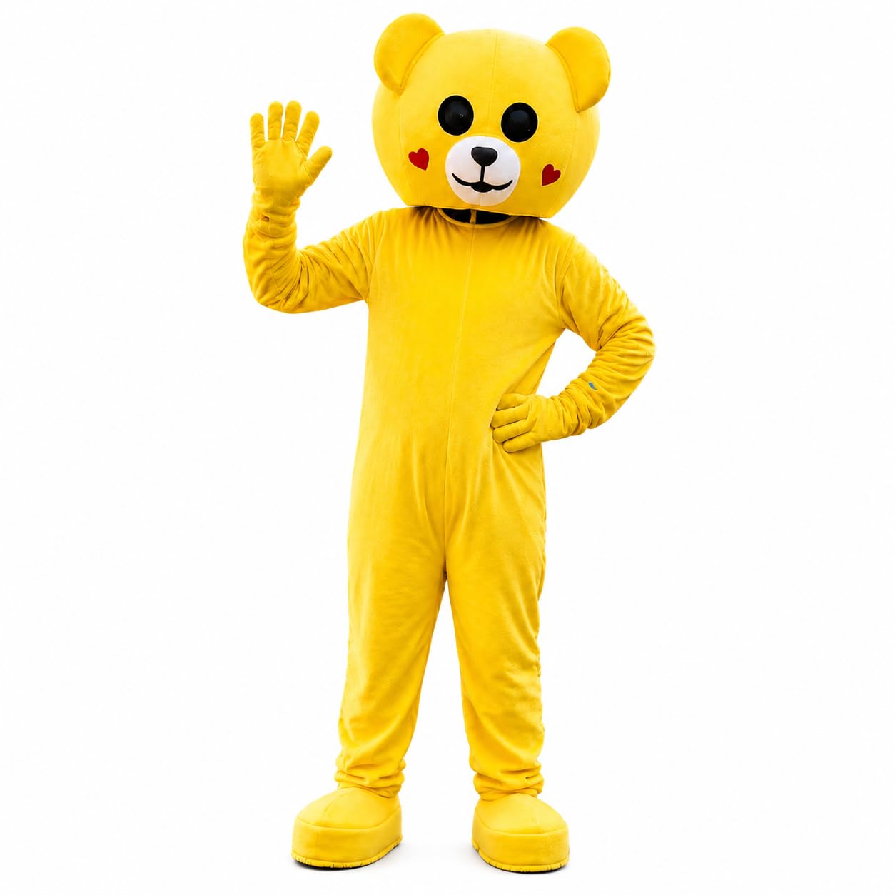 Funny Yellow Teddy Bear Mascot Costume Adult Size for Parties entertainment Prank Weeding Function Size 5.8 Feet XL-image-22