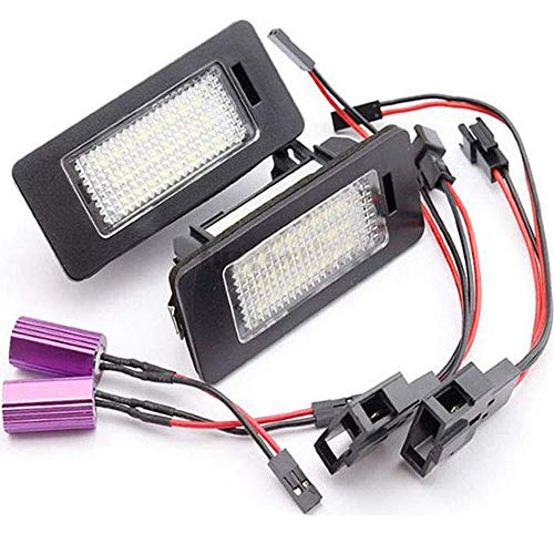 Boomboost Éclairage de Plaque d'immatriculation à LED 24 SMD pour V/W G/olf 6 W/Agon G/olf 7 W/Agon G/olf Plus J/etta 6 P/assat B7 W/Agon S/haran 2 T/Ouran 2 T/ouareg 2 Cover