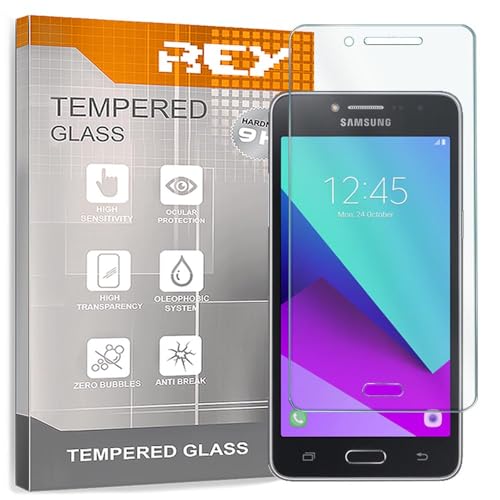 REY [Lot de 2] Verre Trempé pour Samsung Galaxy J2 Prime, Protecteur d'écran qualité supérieure