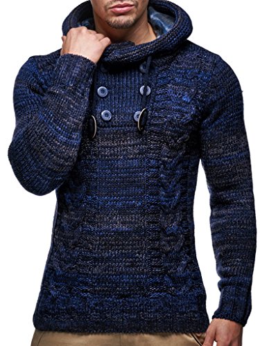 Leif Nelson Men's Knitted Sweater - Slim Pullover Sweaters for Men with Hoodie4