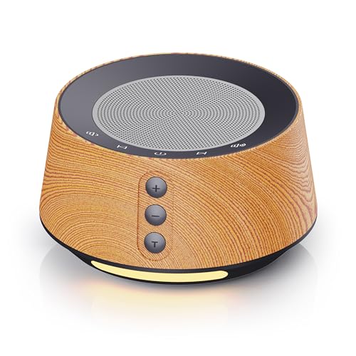 Image of White Noise Machine with Night Light - 20 Soothing Sounds, 10 Color Lights, 5 Timer Settings & Memory Function, Portable Sleep Sound Machine for Baby Nursery, Kids & Adults, Zebra Wood