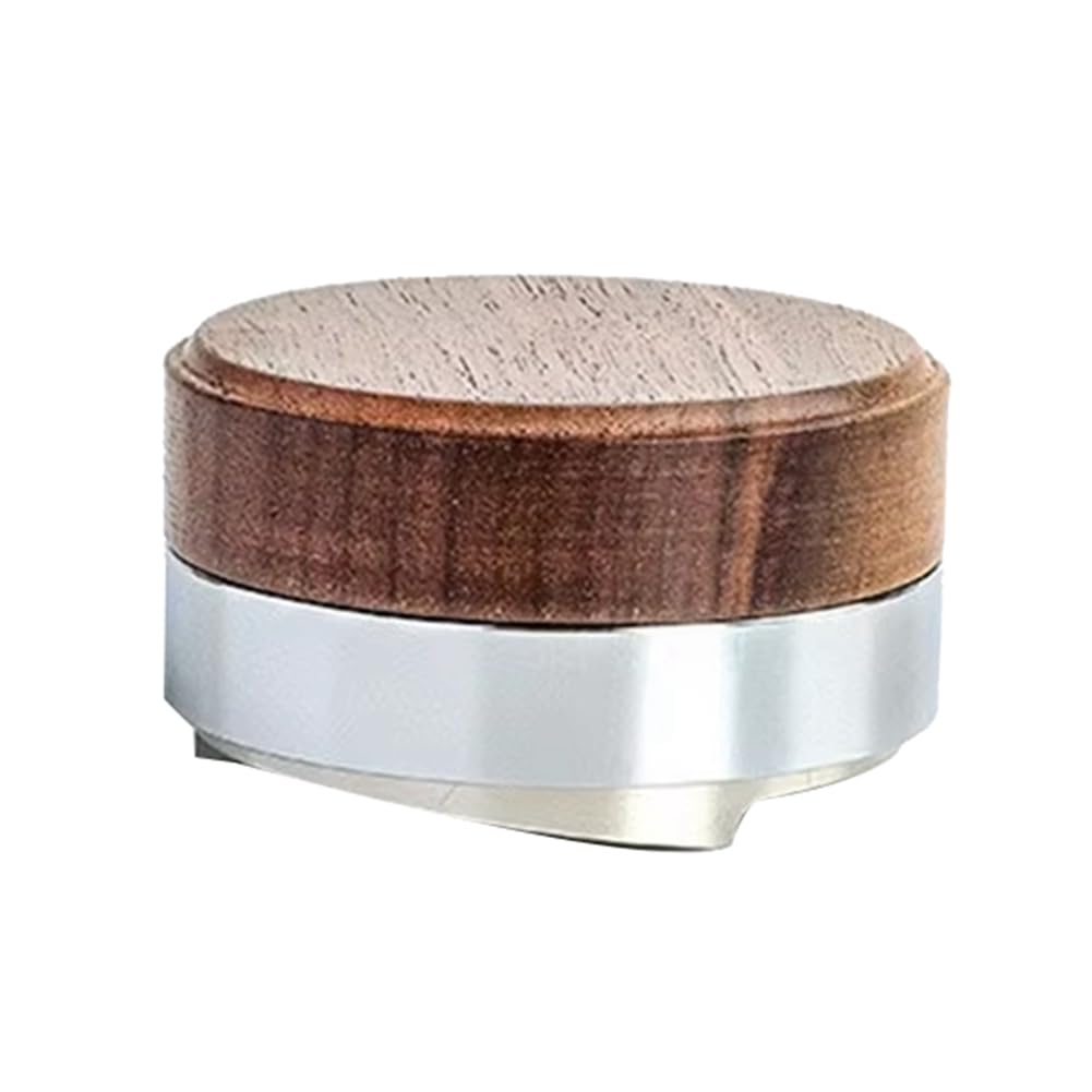 CTRLZS 58.5mm Coffee Tamper Coffee Distributor Tool Walnut Cover Espresso Leveler Fits for Portafilter Espresso