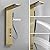 BWE 3 IN 1 Shower Panel Stainless Steel Shower Panel Tower System Rainfall Shower Head with Handheld Shower and Rain Massage Body Jets Wall Mount Shower System,Brushed Gold