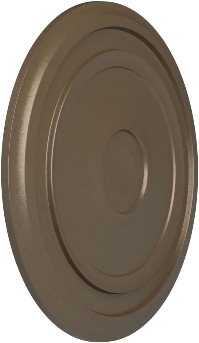 Ekena Millwork CM24REWSS 24-3/8" x 1-1/8" Traditional Reece Ceiling Medallion, Warm Silver