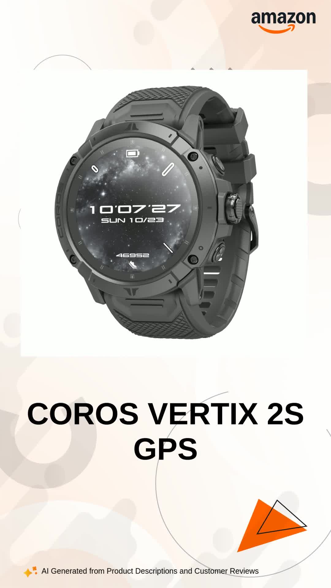 COROS VERTIX 2S Space カロスバーテックス2S COROS VERTIX 2S Adventure GPS Watch, 36 Days Battery Life, GPS