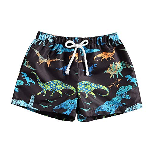 Toddler Baby Boys Swim Trunks Quick Dry Beach Shorts Leopard Dinosaur Swim Shorts Toddler Boy Swimsuit Bathing Trunks (Dinosaur, 1-2T)