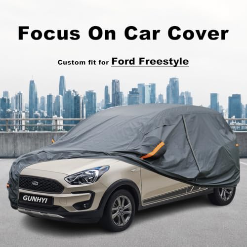 Image of GUNHYI Premium Car Cover Custom Fit Ford Freestyle, 16 Layers Heavy Duty Car Cover Waterproof All Weather with Zipper Door for Sun Rain Snow Dust Uv Protection
